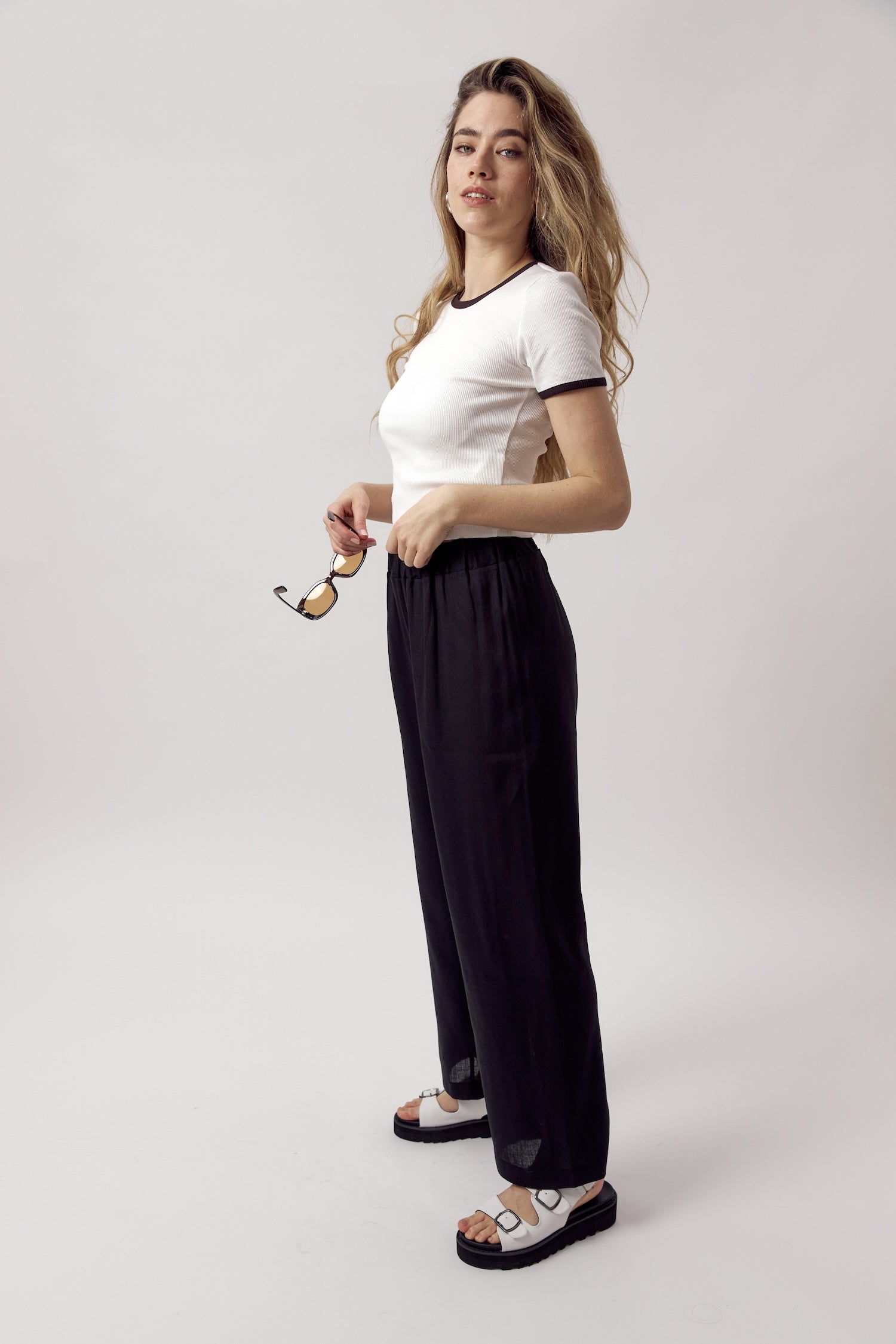 Ella Linen Pants Black