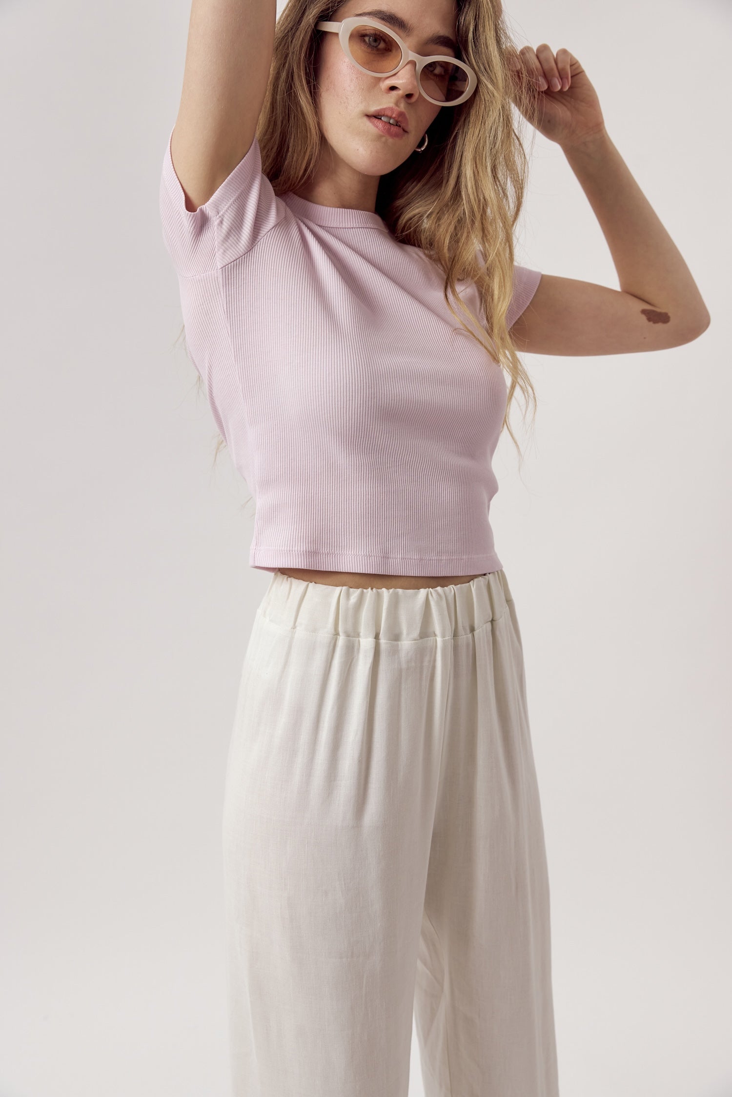 Ella Linen Pants Off White