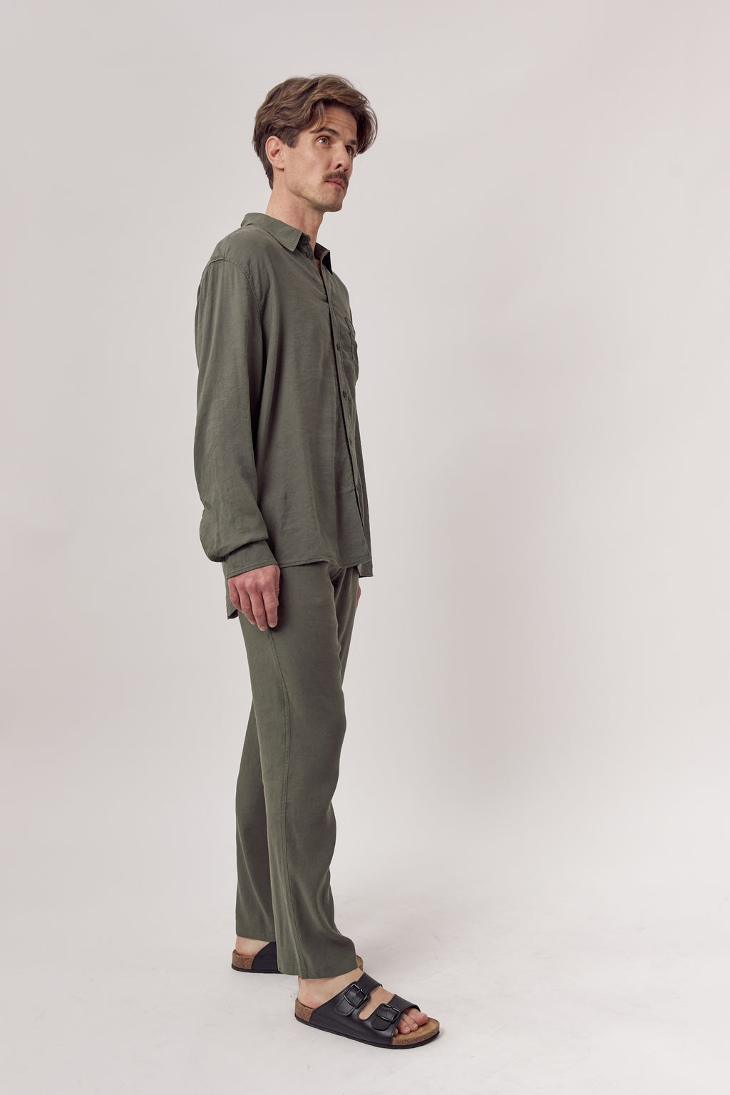 Jakob Linen Blend Pants Dusty Olive