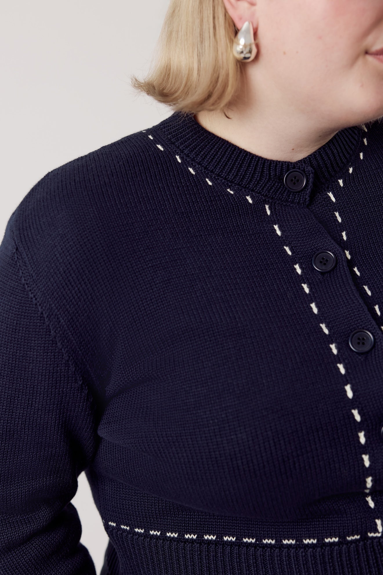 Louie Organic Cotton Cardigan Dark Navy