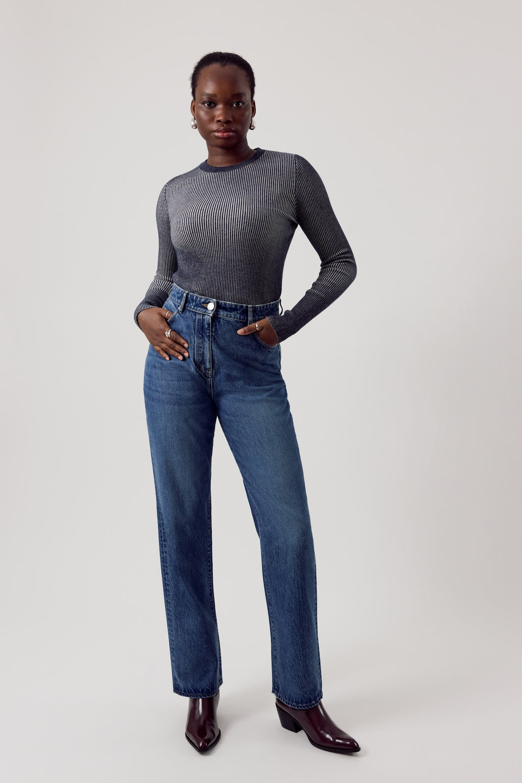 Basic Straight Leg Jeans Recycled Cotton