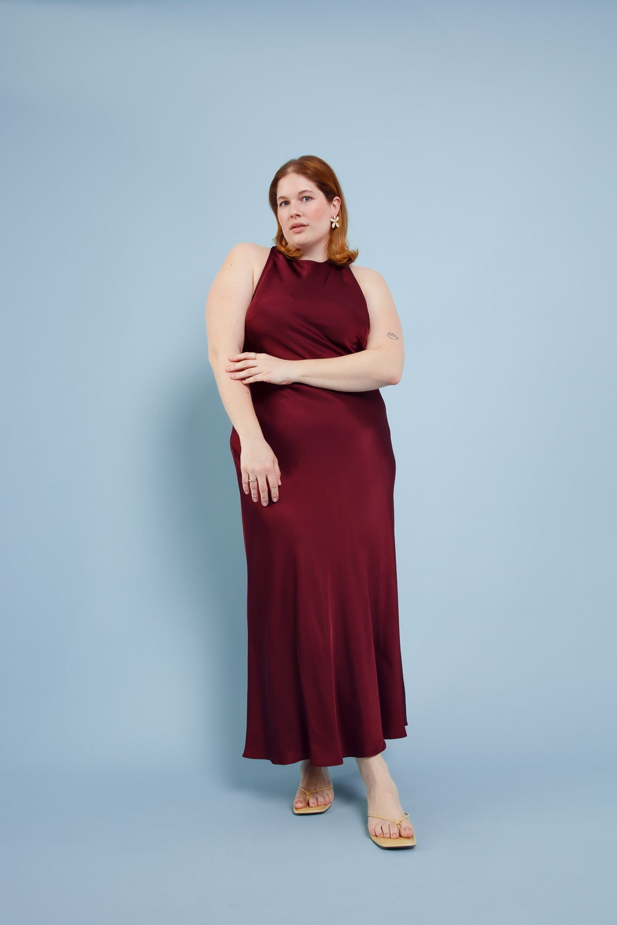 Ava Wedding Guest Dress Deep Wine