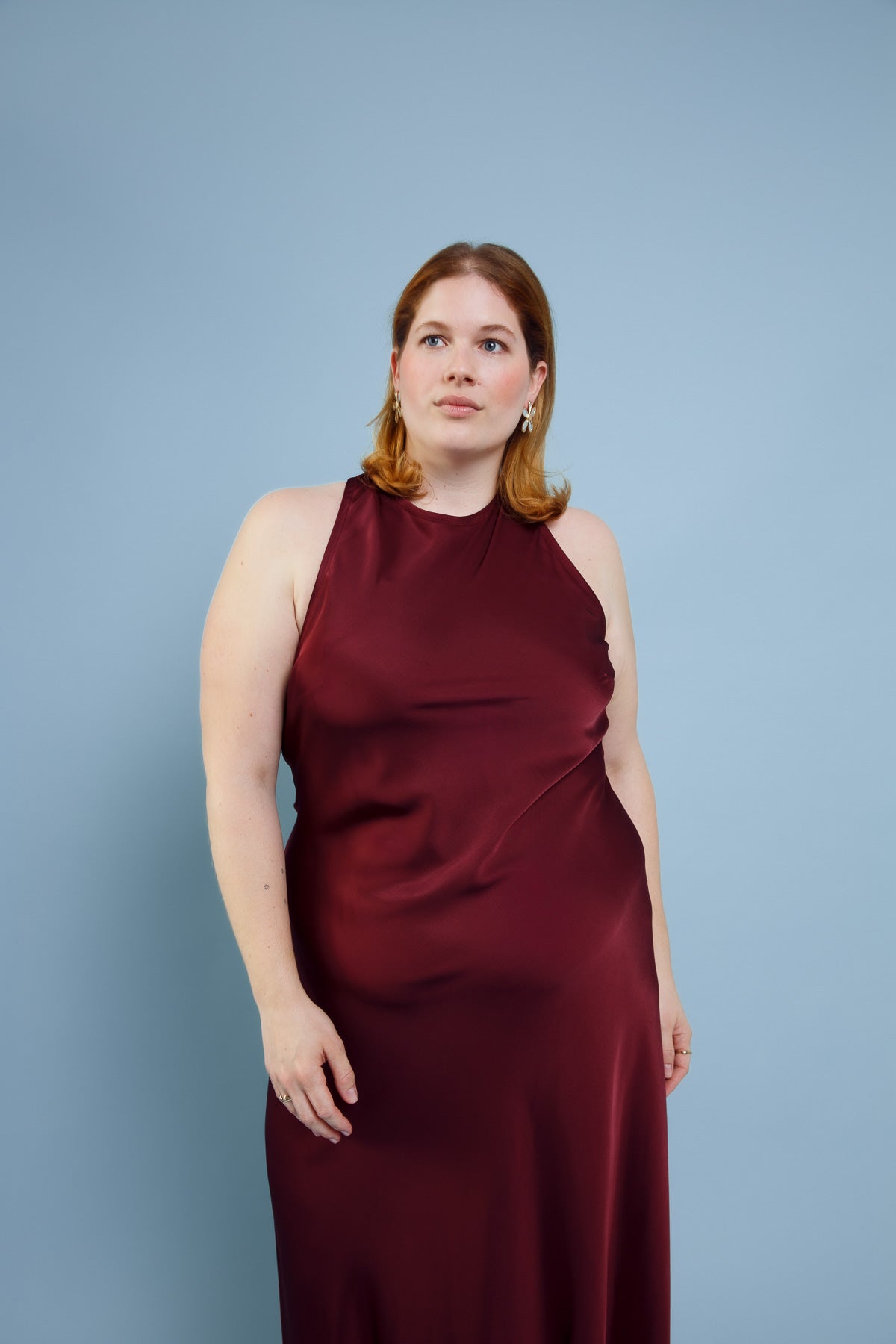 Ava Wedding Guest Dress Deep Wine