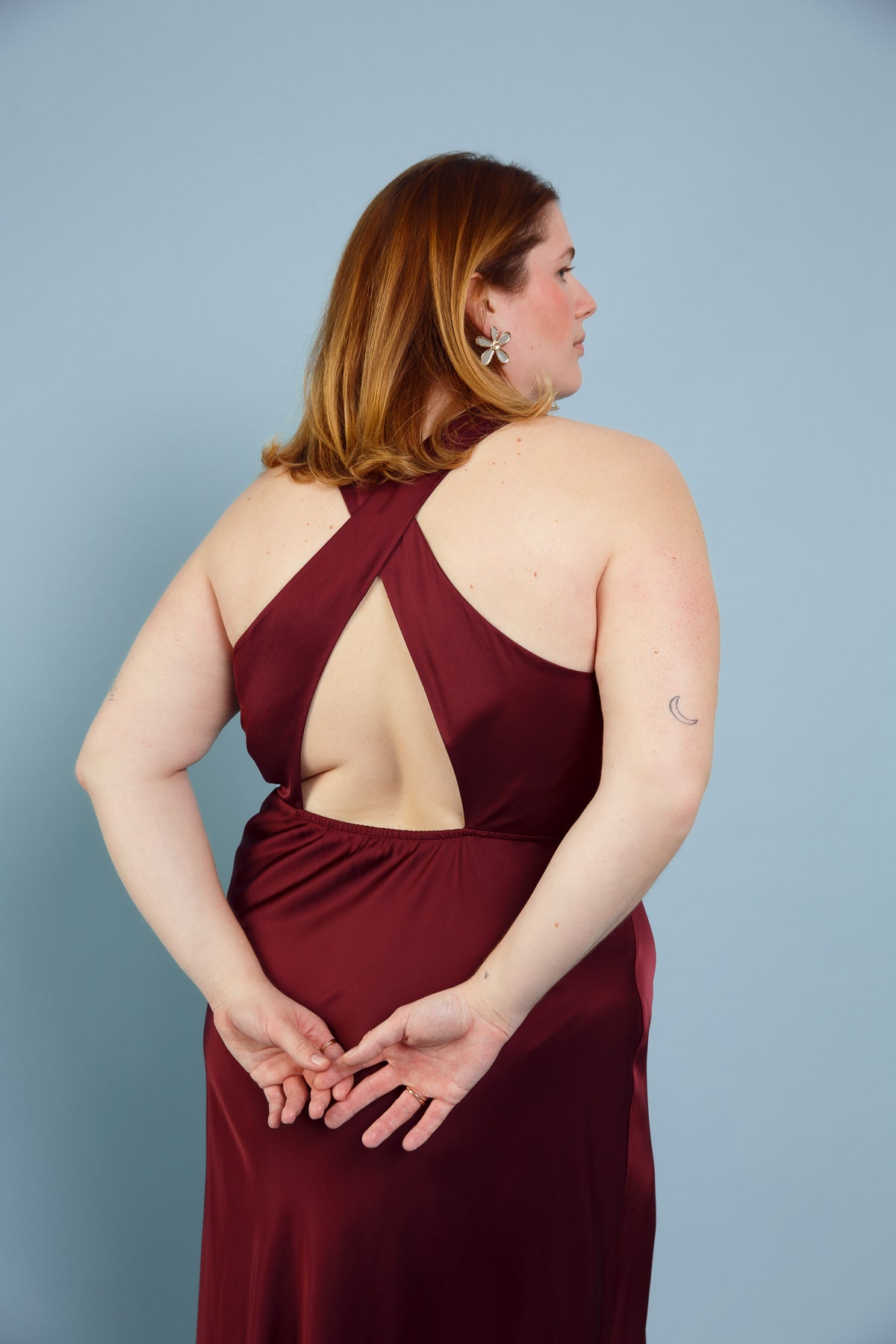 Ava Wedding Guest Dress Deep Wine