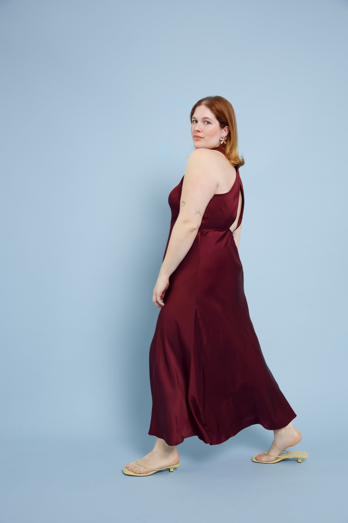 Ava Wedding Guest Dress Deep Wine
