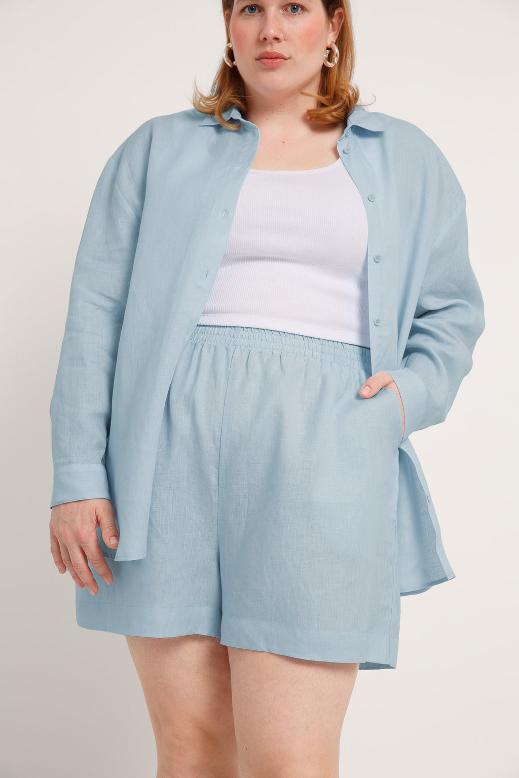 Jane Linen Shirt Cloud