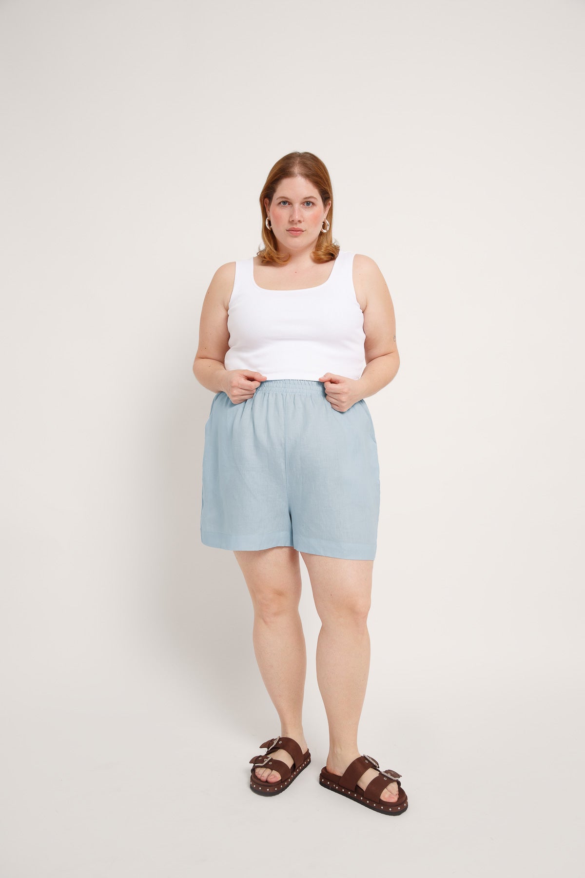 Jane Linen Shorts Cloud