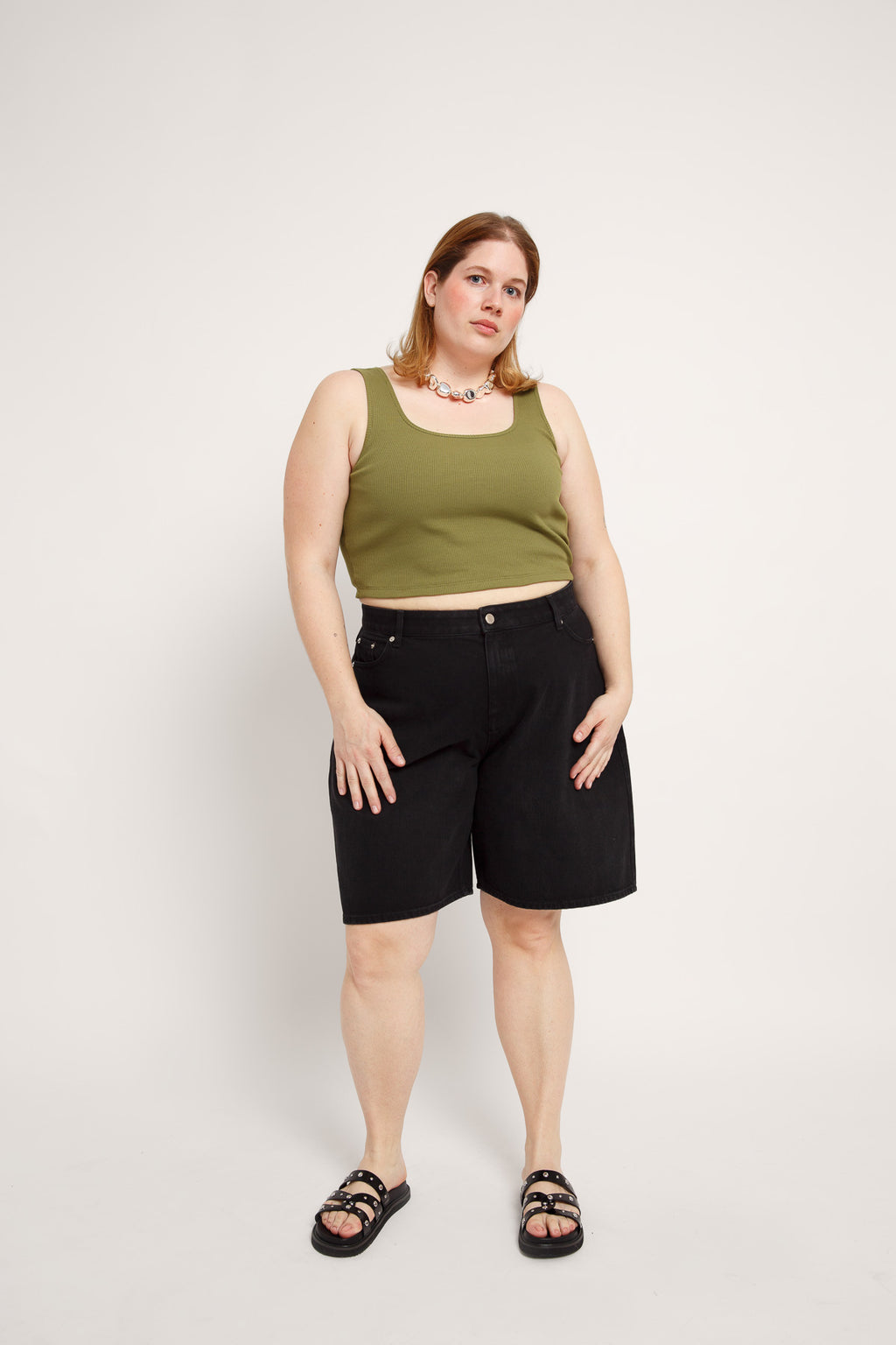 Amal Organic Denim Shorts Black