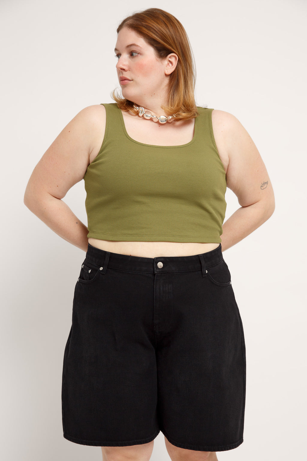 Amal Organic Denim Shorts Black