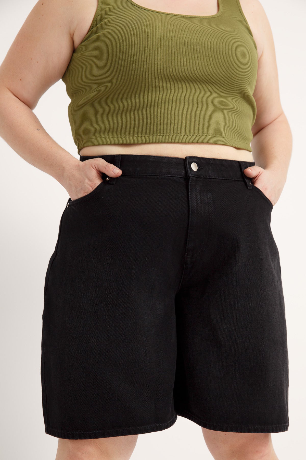 Amal Organic Denim Shorts Black