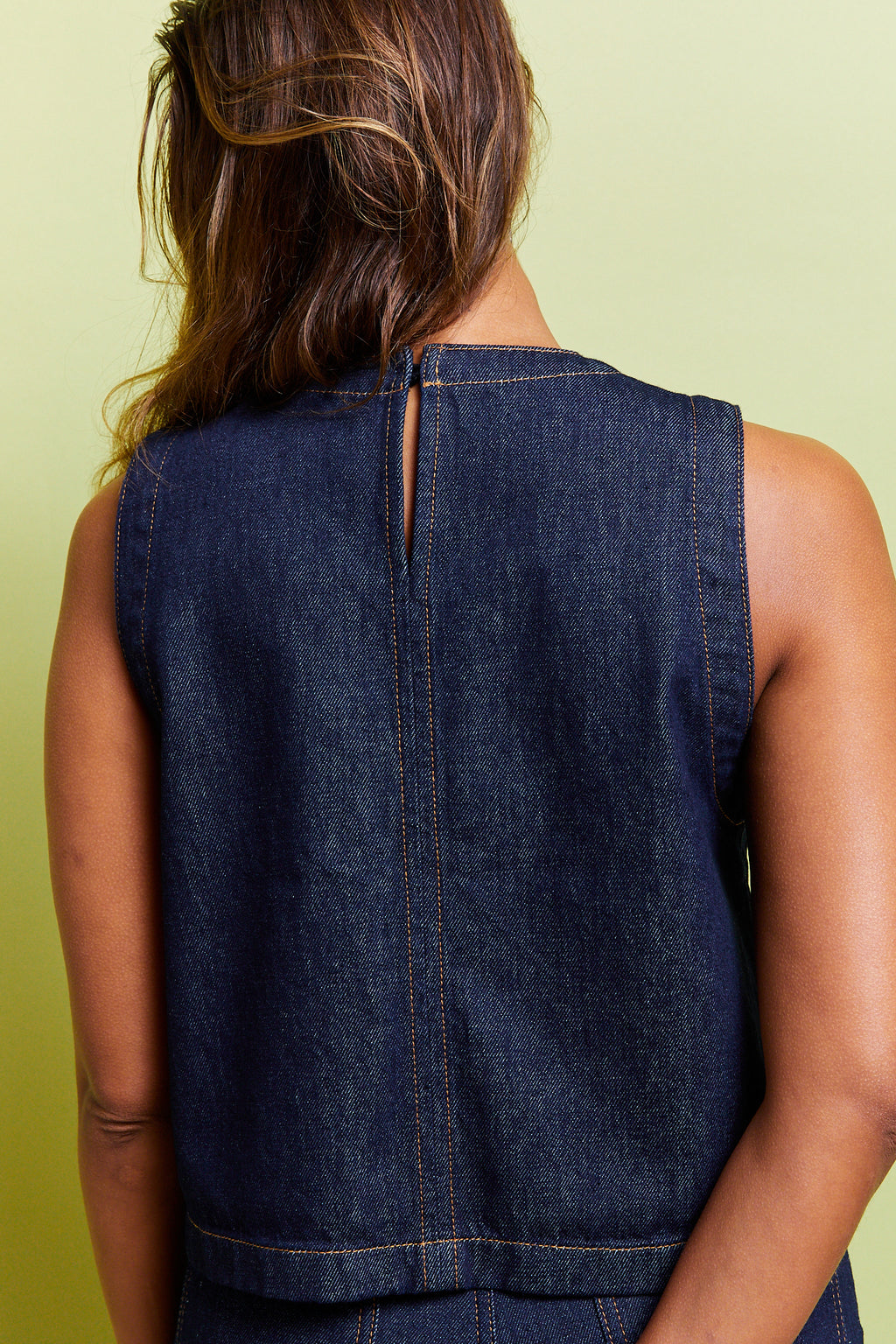 Malin Organic Denim Top Dark Blue
