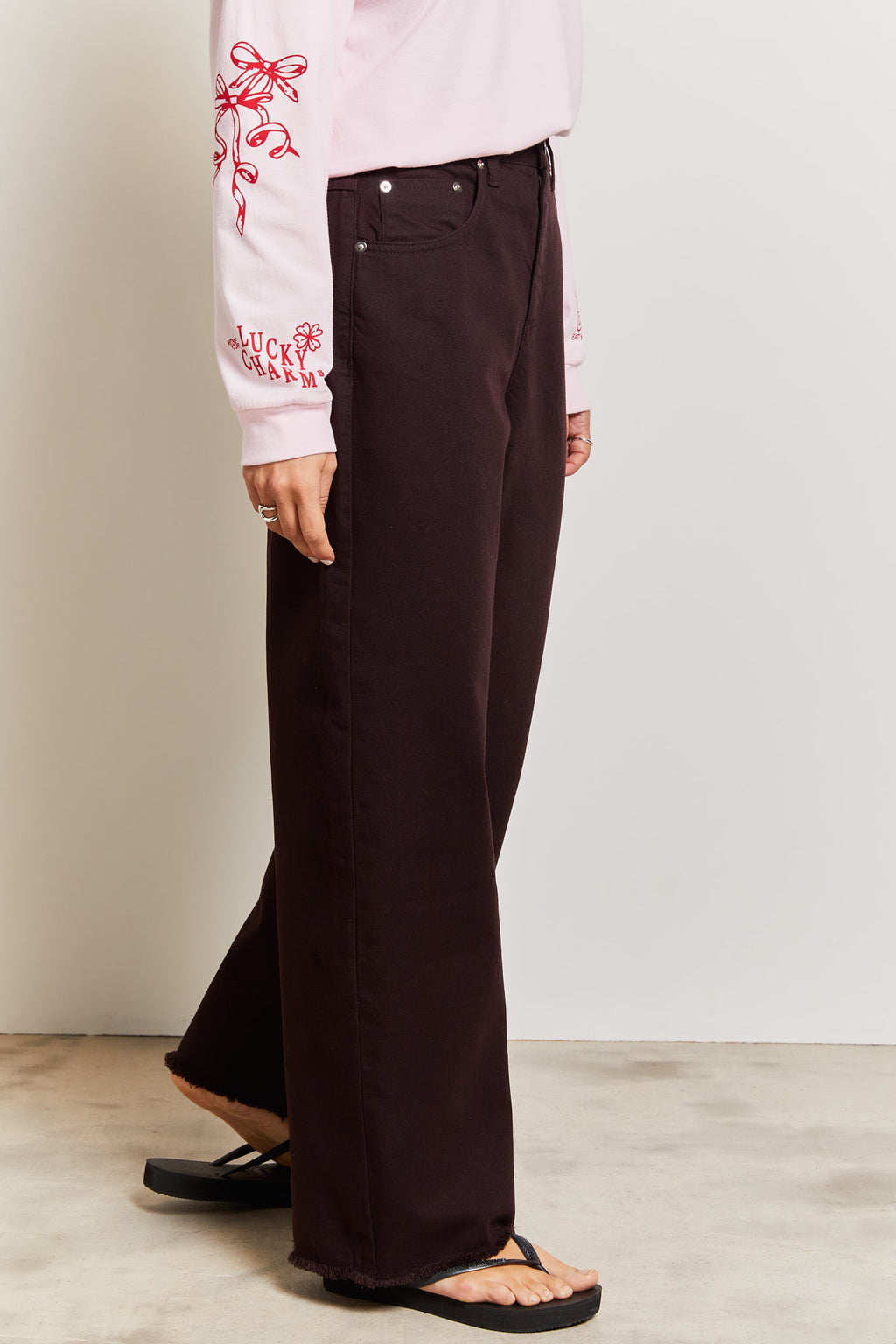 Maddie Wide Leg Jeans Brown