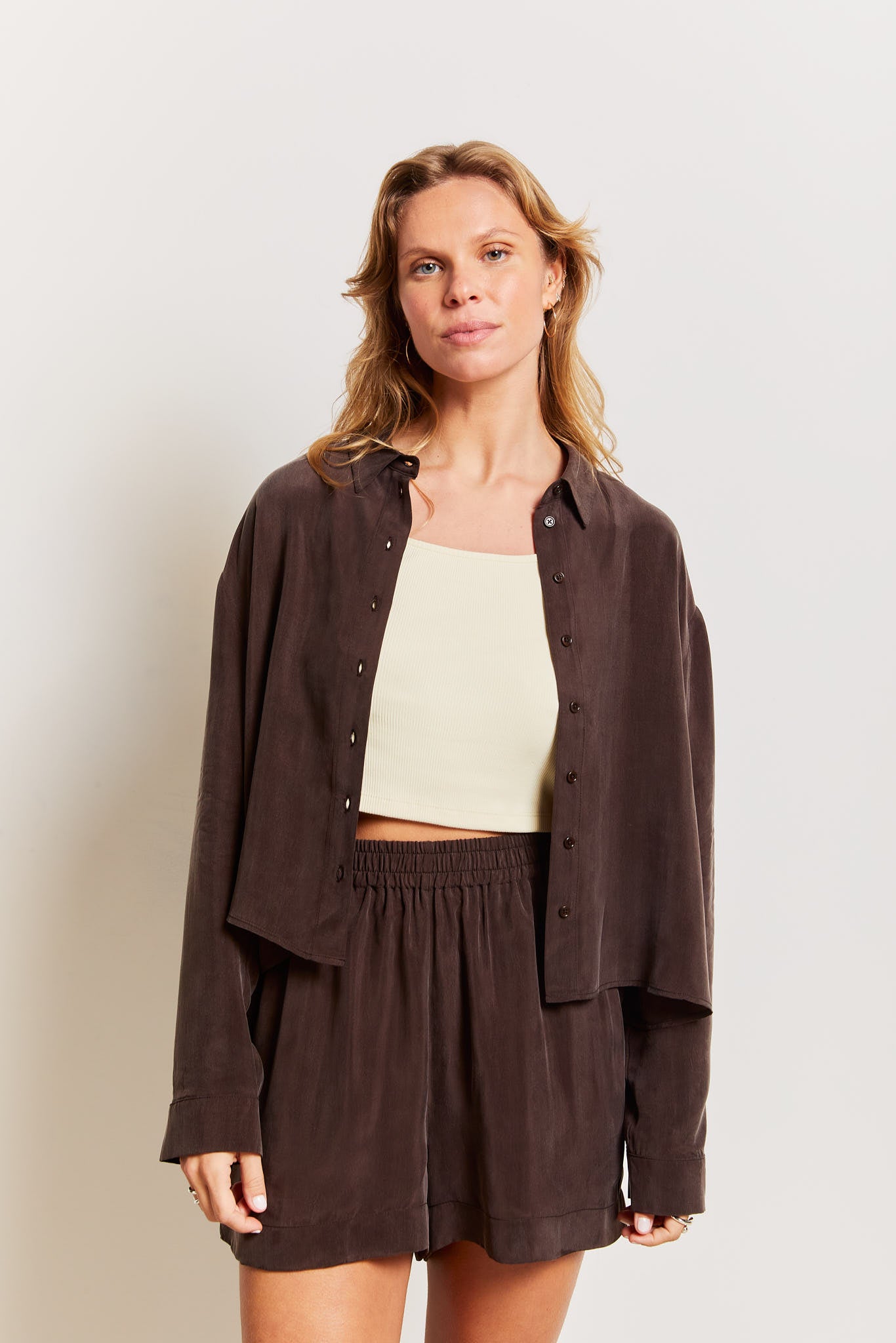 Sirka Cupro Shorts Cocoa