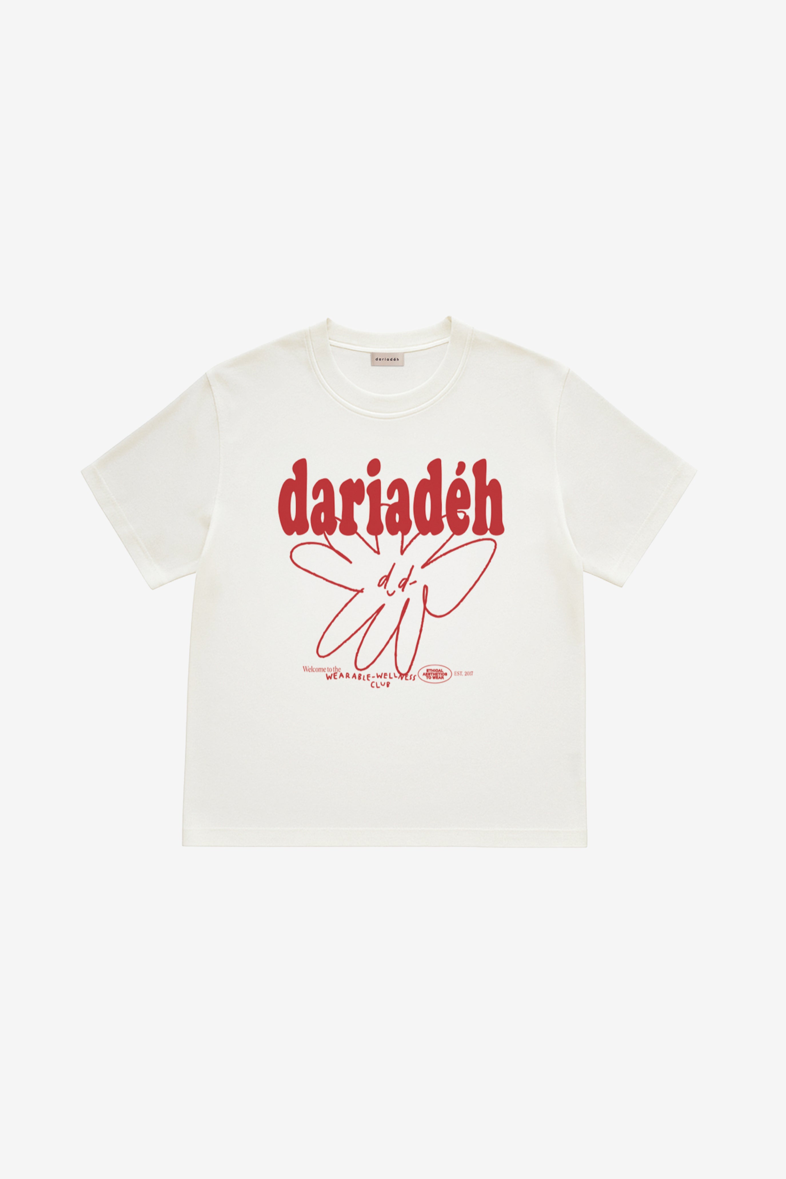 Signature Organic Cotton T-Shirt Ecru Red